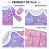 CuwrYet Baby Sleep Gown Cotton Nightgown Infant Pajamas Overlap Neck Elastic Bottom Easy Change Newborn 3 6 12 Months Gradient Pink Purple Shine Stars Moon view 3