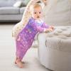 CuwrYet Baby Sleep Gown Cotton Nightgown Infant Pajamas Overlap Neck Elastic Bottom Easy Change Newborn 3 6 12 Months Gradient Pink Purple Shine Stars Moon view 4