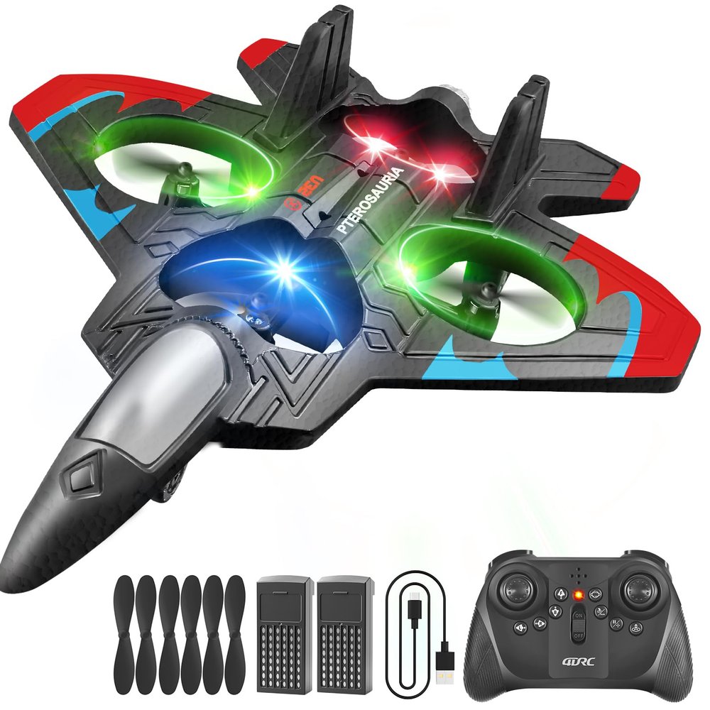4DRC RC Planes Remote Control Airplanes with 2 Batteries, Foam RC Planes for Kids Adults Beginners 4-7 8-12 12-16, Remote Control Helicopter Fighter Jet Drones for Kids Adults, 360 Flip