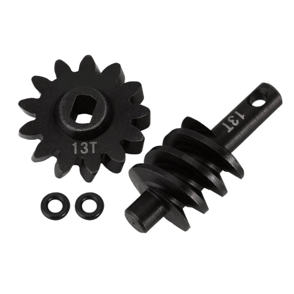 12T 13T 14T 16T Steel Gears Worm Differential Axle Overdrive Underdrive Set Compatible with 1 24 Scale RC Crawler Car SCX24 Upgrade Parts(13T)