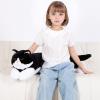 32 inch Large Stuffed Cat Plush Toy, Big Cat Stuffed Animal Long Body Pillow, Black & White Kitty Stuffy Plushie Gift for Kids Boys Girls, Birthday Valentine's Day view 2