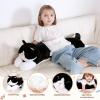 32 inch Large Stuffed Cat Plush Toy, Big Cat Stuffed Animal Long Body Pillow, Black & White Kitty Stuffy Plushie Gift for Kids Boys Girls, Birthday Valentine's Day view 3