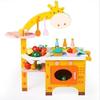 Kids Pretend Play Wooden Toy Giraffe Kitchen PlaySet view 1