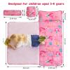 DJY Toddler Nap Mat,Kid Slumber Bag with Removable Pillow & Minky Blanket,Soft Sleeping Mat Perfect for Daycare,Preschool,Kindergarten,Travel view 2