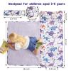 DJY Toddler Nap Mat,Kid Slumber Bag with Removable Pillow & Minky Blanket,Soft Sleeping Mat Perfect for Daycare,Preschool,Kindergarten,Travel view 2