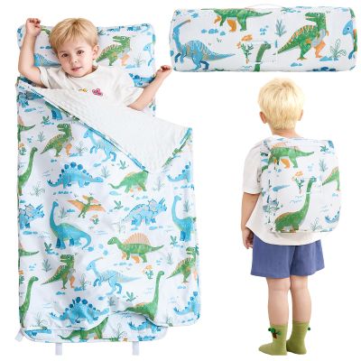 DJY Toddler Nap Mat,Kid Slumber Bag with Removable Pillow & Minky Blanket,Soft Sleeping Mat Perfect for Daycare,Preschool,Kindergarten,Travel