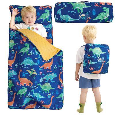 DJY Toddler Nap Mat,Kid Slumber Bag with Removable Pillow & Minky Blanket,Soft Sleeping Mat Perfect for Daycare,Preschool,Kindergarten,Travel