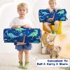 DJY Toddler Nap Mat,Kid Slumber Bag with Removable Pillow & Minky Blanket,Soft Sleeping Mat Perfect for Daycare,Preschool,Kindergarten,Travel view 3