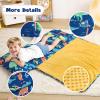 DJY Toddler Nap Mat,Kid Slumber Bag with Removable Pillow & Minky Blanket,Soft Sleeping Mat Perfect for Daycare,Preschool,Kindergarten,Travel view 4