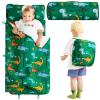DJY Toddler Nap Mat,Kid Slumber Bag with Removable Pillow & Minky Blanket,Soft Sleeping Mat Perfect for Daycare,Preschool,Kindergarten,Travel view 1