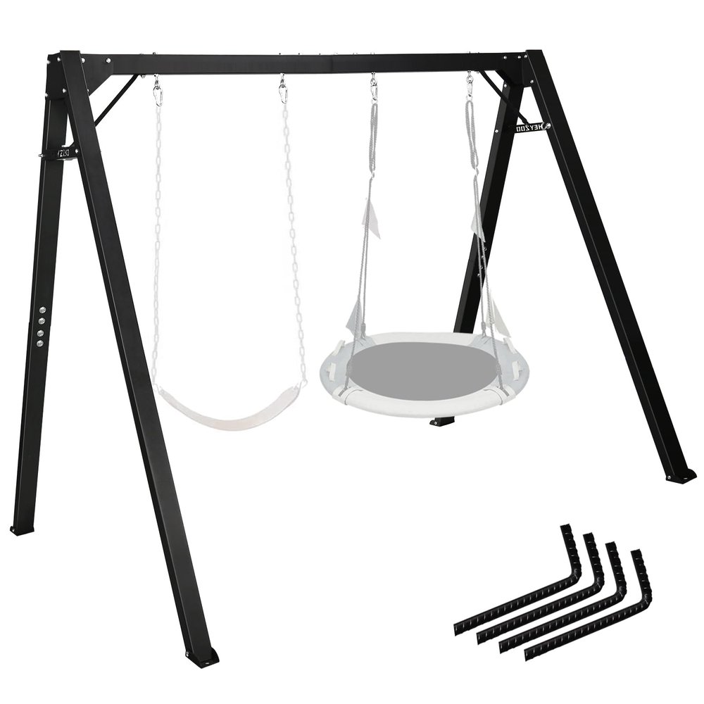 Swing Set Frame, Swing Stand 8FT, 880 lbs Capacity Heavy Duty Metal Outdoor Playground Frame for Backyards, Hammock Stand