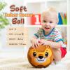 VangeBow Silent Indoor Soccer Balls for Toddlers 1-3, Inflatable Soft Plush Baby Toddler Soccer Ball Toys Gifts for 1 2 3 4 5 Year Old Boy Girl First Birthday Gift (Lion, Pump Include) view 3