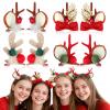 jojofuny Christmas Reindeer Hair Clips - 4Pcs Deer Ear Clips with Plush Ball, Christmas Hair Accessories for Women Girls, Antlers Headdress Hairpin Xmas Party Favors. 2.5 x 3 inch view 1