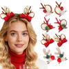 jojofuny Christmas Reindeer Hair Clips - 4Pcs Deer Ear Clips with Plush Ball, Christmas Hair Accessories for Women Girls, Antlers Headdress Hairpin Xmas Party Favors. 2.5 x 3 inch view 2