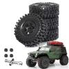Rc Car Wheel Rim Tire for Axial SCX10 TRX4 1:10 RC Crawler Car Accessories 4 Pcs Plastic Wheel Hub 1.9Inch Rubber Rock Tyres Tires(Black) view 2