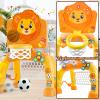 2 in 1 Basketball Hoop and Soccer Goal Set, Toddler Sports Toy for Indoor Outdoor Play, Perfect Christmas Birthday Gift for Baby Boys and Girls 1 2 3 Year OldLion Theme view 2