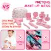 Wooden Makeup Toy Set Pretend Wood Beauty Realistic Toy Beauty Set for Toddler with Eyeshadow/ Mascara/ Perfume/ Blush/ Mirror/ Bag, Birthday Gifts for Girls Toys view 4