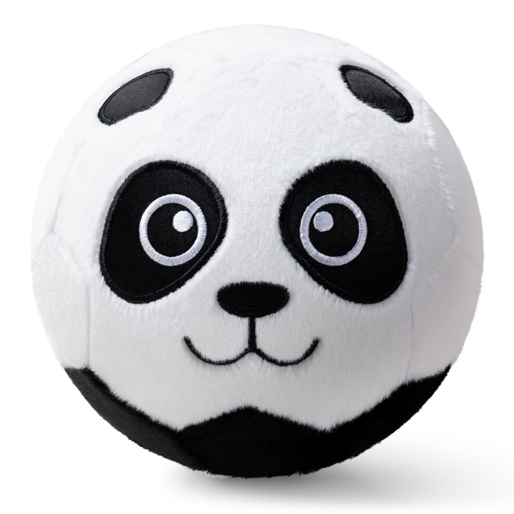 VangeBow Silent Indoor Soccer Balls for Toddlers 1-3, Inflatable Soft Plush Baby Toddler Soccer Ball Toys Gifts for 1 2 3 4 5 Year Old Boy Girl First Birthday Gift (Panda, Pump Include)