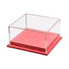 1:64 Scale Toy Cars Display Box with PU Leather Base, Clear Acrylic Lid Dustproof Showcase for Vehicle Model Organizer Space Saving- Red view 1