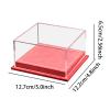 1:64 Scale Toy Cars Display Box with PU Leather Base, Clear Acrylic Lid Dustproof Showcase for Vehicle Model Organizer Space Saving- Red view 4