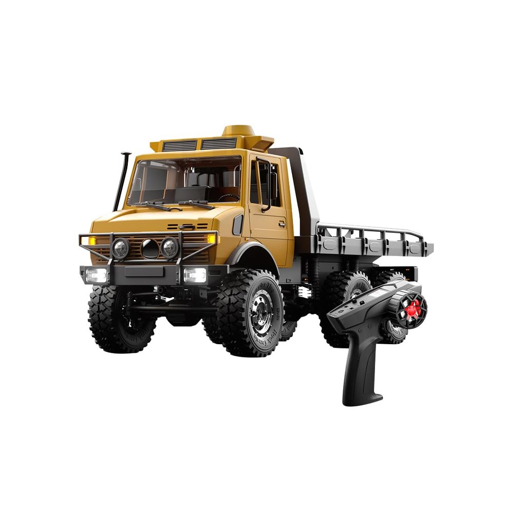 WOWOBONTOY Off-Road RC Trucks, 1/18 Scale 6WD All-Terrain Off-Road RC Emergency Truck, Idea Vehicle Gift for Adults and Teens (Yellow)