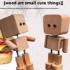 Charming Little Wooden Figure That Sways with 12PCS Magnetic Expressions, Handcrafted Shaking Wooden Man Figurine Shaking Body Woodens Doll, Funny Shaking Body Man Figure for Desktop Decor view 2