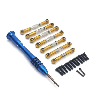 Parts For WLtoys 144010 01 02 124018 124017 124016 124019 Metal Pull Rod Remote Control Car Upgrade Accessories(Yellow)