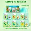 Air Dry Clay for Kids - 6 Dinosaur Themed Modeling Clay Kit, Model Magic Clay with Sculpting Tools and Tutorials, Ultra Light & Soft, Non-Toxic & Safe, DIY Arts and Crafts School Projects for Kids view 2