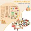HONEY JOY Train Table, Wooden Kids Activity Table with Storage, 84 Multicolor Pieces, Tracks, Trains, Cars, Toddler Toy Train Table Set w/Reversible Tabletop, for Boy Girl Ages 18 Months+, Natural view 3