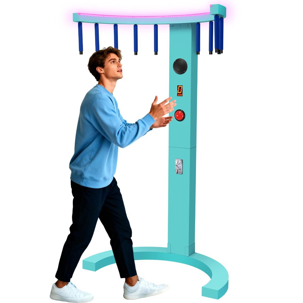 USRENBIAO Catch Stick Arcade Game Machine - Coin Operated Hand Eye Coordination Training & Reflex Sticks Catching Game for Parties, Carnivals, Bars, Family Game Night, Business 2025 New (Blue)