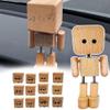 2PCS Shaking Wooden Man Figurine,Wooden Figure That Sways Handmade Car Dashboard Decorations,Charming Little Wood Figure That Sways Shake Your Body Happily Wood Toy Gifts,Travel Commutes view 2