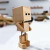 2PCS Shaking Wooden Man Figurine,Handmade Shaking Feet Wooden Doll with 12 Magnetic Decorations,Funny Wood Desktop Bobblehead Car Dashboard Decor,Stand in Car Ornaments Action Figure view 3