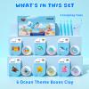 Air Dry Clay for Kids - 6 Ocean Themed Modeling Clay Kit, Model Magic Clay with Sculpting Tools and Tutorials, Ultra Light & Soft, Non-Toxic & Safe, DIY Arts and Crafts School Projects for Kids view 2