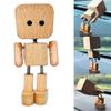 2PCS Shaking Wooden Man Figurine,Handmade Shaking Feet Wooden Doll with 12 Magnetic Decorations,Funny Wood Desktop Bobblehead Car Dashboard Decor,Travel Commutes & Home Desk Accessories view 3