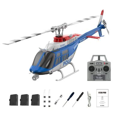 C138PRO Single Rotor RC Helicopter with One-Key Takeoff/Landing & Intelligent Return, 2.4G 6CH 6-Axis Gyro Brushless 3D Aerobatic Helicopter with Altitude Hold & Optical Flow Positioning - RTF