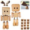 2PCS Shaking Wooden Man Figurine,Wooden Figure That Sways Handmade Car Dashboard Decorations,Charming Little Wood Figure That Sways Shake Your Body Happily Wood Toy Gifts,Travel Commutes view 1