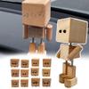 2PCS Shaking Wooden Man Figurine,Wooden Figure That Sways Handmade Car Dashboard Decorations,Charming Little Wood Figure That Sways Shake Your Body Happily Wood Toy Gifts,Travel Commutes view 2