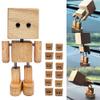 2PCS Shaking Wooden Man Figurine,Wooden Figure That Sways Handmade Car Dashboard Decorations,Charming Little Wood Figure That Sways Shake Your Body Happily Wood Toy Gifts,Travel Commutes view 3
