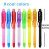 TIDALJAM 32 Pack Invisible Ink Pens with UV Light, 8 Colors Glow  Secret Message Writing Detective Party Favors, Birthday Christmas Halloween Goodie Bag Stuffers Classroom Prizes School Supplies view 2
