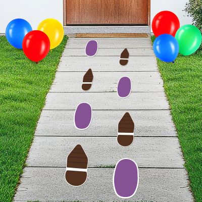 YooNotee 20 Pcs Toy Inspired Party Floor Decals Removable Foot Steps Floor Sticker Toy Theme Decoration for Birthday Halloween Photo Props Supplies