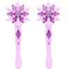 DEARMAMY 2pcs Light Up Snowflake Wand - Glowing Fairy Wand for Birthday Parties, Stage Performances and Themed Events view 1