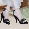 1:4 Scale Doll Shoes Miniature Model Women's High Heels, Elegant Doll Costume Accessories for Female Action Figure, Black view 3