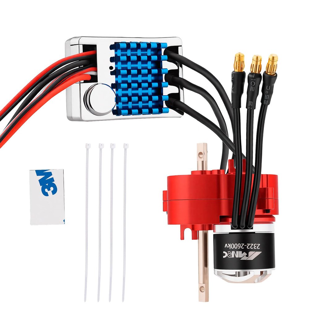 NMNRC Alloy Transmission & 2322 2600kv Brushless Motor & 45A Brushless ESC for MN82 MN99S MN168 MN78 Series Upgrades Part Red