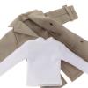 1/12 Scale Male Action Figure Clothes Trench Coat Double Breasted Solid Color Costume Accessories with Long Sleeve Undershirt- Green view 2