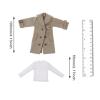 1/12 Scale Male Action Figure Clothes Trench Coat Double Breasted Solid Color Costume Accessories with Long Sleeve Undershirt- Green view 3