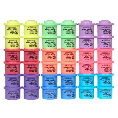 Colorations Wheat & Gluten Free Dough Variety Pack - Set of 36, 1 oz. Each - Assorted Colors - Sensory Play for Kids, Bulk Party Favors, Stocking and Easter Basket Stuffers