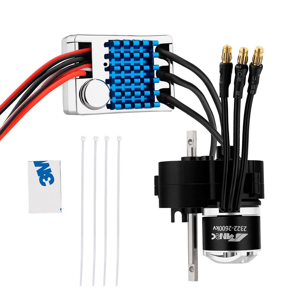 NMNRC Alloy Transmission & 2322 2600kv Brushless Motor & 45A Brushless ESC for MN82 MN99S MN168 MN78 Series Upgrades Part Black