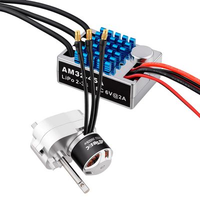 NMNRC Alloy Transmission 45A ESC & 2322 2600kv Brushless Motor Compatible with 1/12 MN82 MN99S MN168 MN78 Upgrades Part Sliver