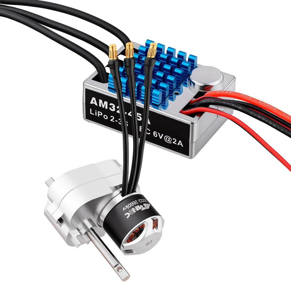NMNRC Alloy Transmission 45A ESC & 2322 2600kv Brushless Motor Compatible with 1/12 MN82 MN99S MN168 MN78 Upgrades Part Sliver