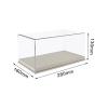 1/24 Scale Diecast Car Display Case with Clear PVC Cover, Wooden Base and PU Leather, 11.02x6.30x5.12 inch Display Stand for Model Car Collection- White view 2